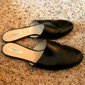 Emerson Fry slides (Size 41). Black leather.